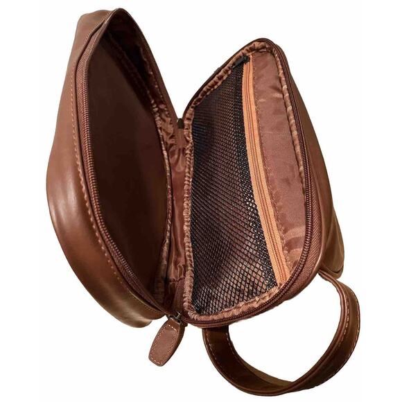 EUC ORIGINAL PENGUIN Leather Munsingwear Cosmetic /Toiletry Overnight Bag, Brown - Picture 5 of 7